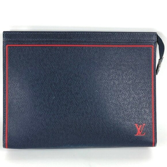 LOUIS VUITTON Red Leather Pouch - Picture 1 of 12